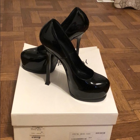 Yves Saint Laurent Shoes - Patent leather heels with a built in platform!